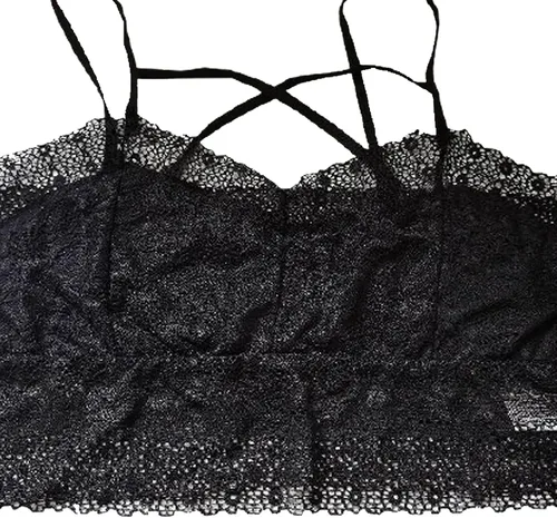 Vista 5 de Sujetador deportivo para mujer, chaleco de encaje de talla grande, parte superior de tubo en la espalda, chaleco sexy con parte inferior hueco