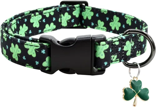 Vista 6 de Collar de perro con patrones de flores con accesorios, collares de algodón suave para perros pequeños, medianos y grandes, hembras y machos