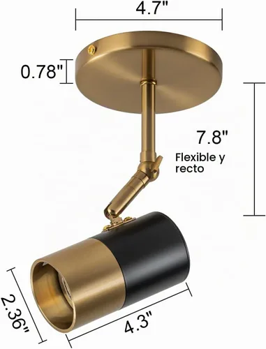 Vista 7 de Foco de Techo Moderno, Luces Spot GU10 para Interiores con Pivote de 350°, Paquete de 2 Focos Direccionales Ajustables para Interiores, Luz de Negro