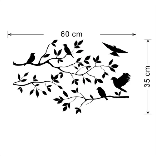 Vista 5 de Jonkey - Adhesivos de pared con diseño de pájaro negro, diseño de ramas de árbol de pájaro, removible, decoración mural