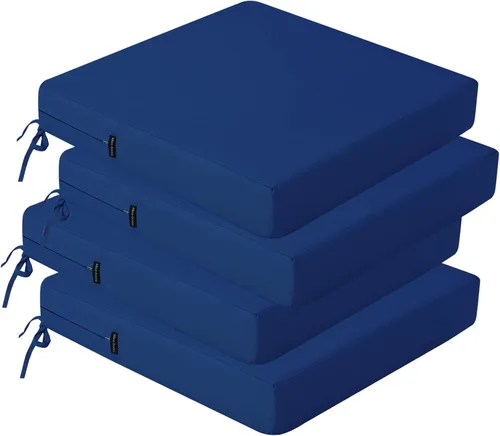 Vista 14 de idee-home Juego de 2 cojines para sillas de exterior, cojines de asiento impermeables para muebles de patio, almohadilla de repuesto para silla