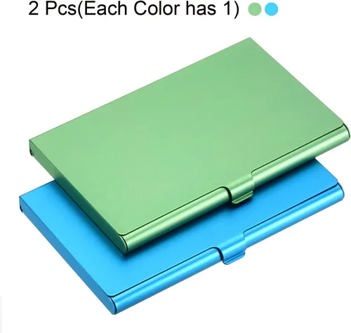 Vista 3 de PATIKIL Titular de la tarjeta de visita, titular de la tarjeta del metal de aluminio para la tarjeta de crédito de la tarjeta de, Azul, Verde