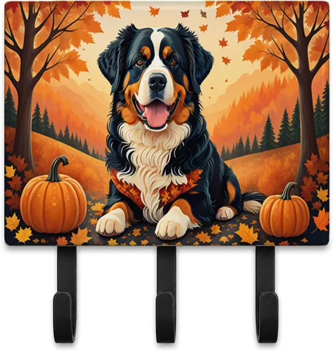 Vista 21 de Affenpinscher - Correa de otoño o llavero Affenpinscher Fall artwork on ceramic tile with three steel hooks for keys, leashes, towels