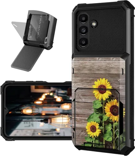 Vista 19 de Funda tipo cartera para Samsung Galaxy A54 5G con ranura para tarjetero, funda con tapa híbrida de doble capa, resistente, a prueba de golpes, funda