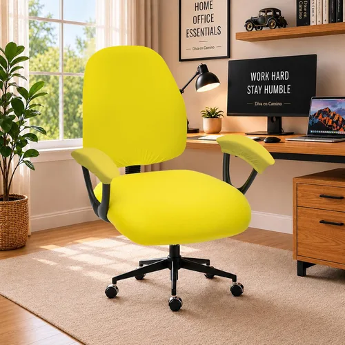 Vista 36 de Fundas elásticas resistentes al agua para sillas de computadora - Protectores lavables para respaldo giratorio y asiento para mascotas - Negro