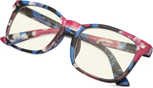 Vista 8 de Gafas de lectura cuadradas de gran tamaño con bloqueo de luz azul para mujeres y hombres