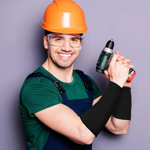 Vista 2 de Geyoga 2 pares de mangas resistentes a los cortes, manga protectora de brazo de nivel 5 para piel fina y moretones, jardinería para hombres