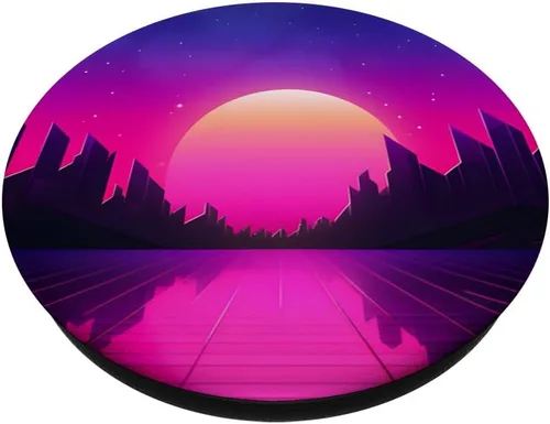 Vista 2 de Retrowave Vaporwave Synthwave 80s Style PopSockets Adhesive PopGrip