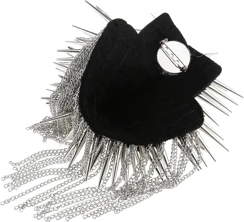 Vista 6 de predolo Punk Goth Rivet Stud Epaulet - Tabla de hombro color plateado