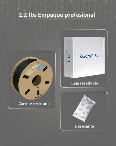 Vista 7 de DURAMIC 3D PLA Plus - Filamento de ácido poliláctico de 0.068 pulgadas para impresora 3D, color negro de 2.2 libras, 8 veces más resistente, carrete