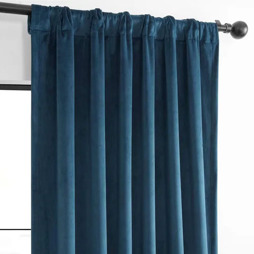 Vista 5 de HPD Half Price Drapes Cortinas Básicas de Terciopelo Deluxe para Oscurecer Habitaciones con Bolsillo para Varilla - Juego de 2 Paneles - Cortinas