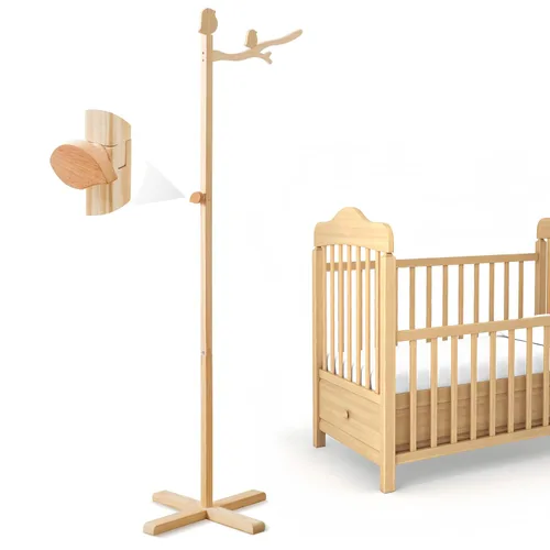 Vista 4 de let's make Brazo móvil de madera con diseño de pájaro para cuna, soporte para móvil de bebé de 30 pulgadas, colgador de móvil para bebé, decoración