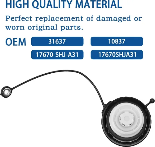 Vista 3 de Tapa de combustible 17670-SHJ-A31, tapa de gasolina para Honda Acura - Accord 2005-2007, Odyssey 2005-2010, TL TSX 2006-2008, Pilot 2005-2008