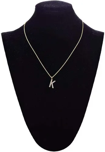 Vista 8 de Tarsus Collar con dije de inicial con zirconias cúbicas para mujeres y niñas.