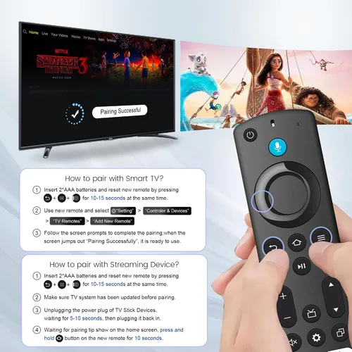 Vista 6 de Control remoto de TV de repuesto compatible con Smart Fire Smart TV Stick Lite, para Firestick (4K/2ª generación/3ª generación/4K Max)