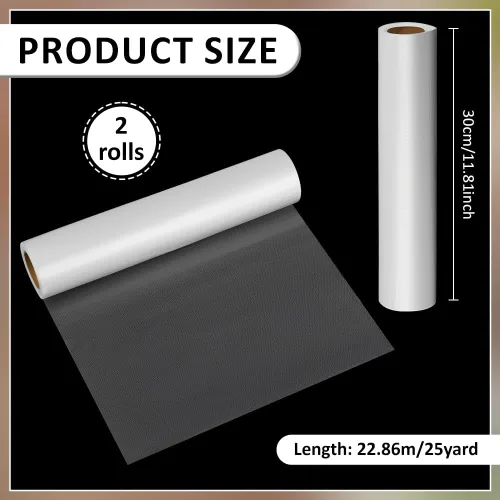 Vista 2 de INTERWARM Paquete de 2 rollos transparentes de 12 pulgadas x 50 yardas, estabilizador de bordado soluble en agua, película soluble en agua PVA