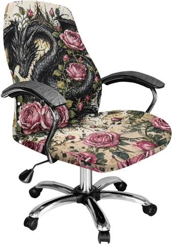 Vista 46 de 250 Years of Glory - Funda para silla de trabajo con diseño de águila calva, diseño de margarita y bandera estadounidense, funda giratoria acolchada