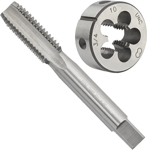 Vista 7 de 1/4 "-20 UNC HSS Tap And Die Set, 1/4 x 20 UNC Macho de rosca de máquina y rosca redonda Die mano derecha