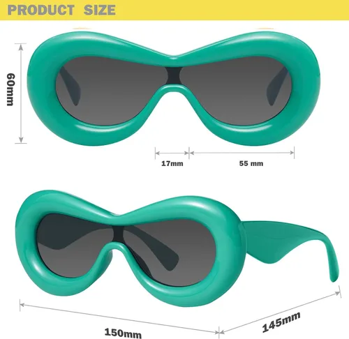 Vista 5 de mosanana Gafas de sol ovaladas infladas para mujer, modelo KAIA