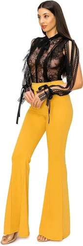 Vista 3 de Cemi Ceri Pantalones acampanados de cintura alta para mujer