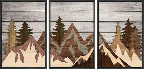 Vista 81 de SIGNWIN Lienzo enmarcado para pared, juego de arte de collage de hojas transparentes en blanco y negro, ilustraciones de naturaleza silvestre, arte