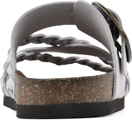 Vista 5 de WHITE MOUNTAIN Sandalia plana curativa para mujer, Blanco