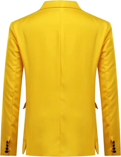 Vista 33 de YUNCLOS Chaqueta blazer casual de 1 botón con solapa con muescas para hombre