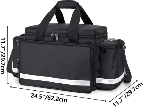 Vista 6 de Trunab Bolsa de Primeros Auxilios Vacía Botiquín Médico de Lona para Primeros Auxilios Almacenamiento de Trauma con Divisores Interiores y Fondo