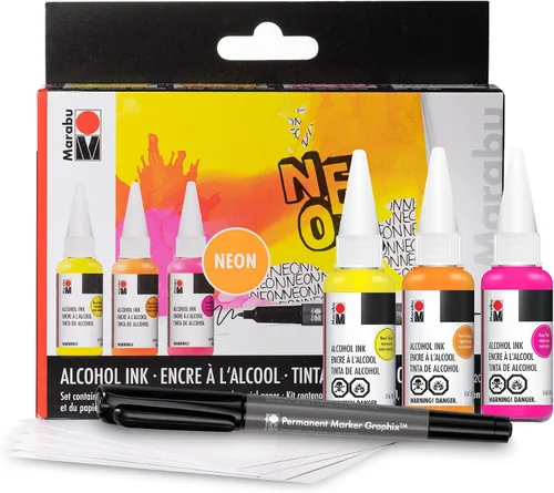 Vista 6 de Marabu Juego de tinta de alcohol, 0.7 fl oz, juego de flores