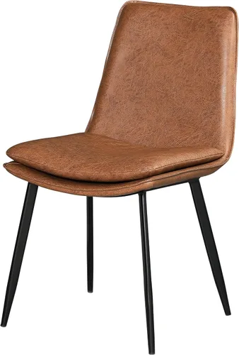Vista 6 de Coaster Home Furnishings - Ortega - Silla auxiliar tapizada en piel sintética - Estilo contemporáneo, patas de metal cónicas y respaldos sólidos