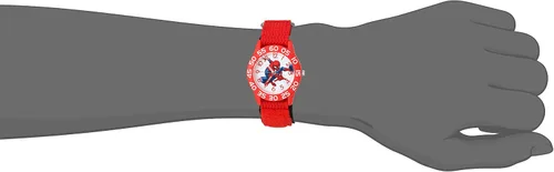 Vista 2 de Marvel Spider-Man WMA000188 Spider-Man Reloj analógico de cuarzo rojo para niños, Blanco, Reloj de Spider-Man de plástico