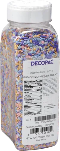 Vista 30 de DECOPAC Bloom Sweet Bloom Deluxe Fusion Mix, 26 onzas, chispas de caramelo elegantes en recipiente portátil, chispas comestibles para pasteles
