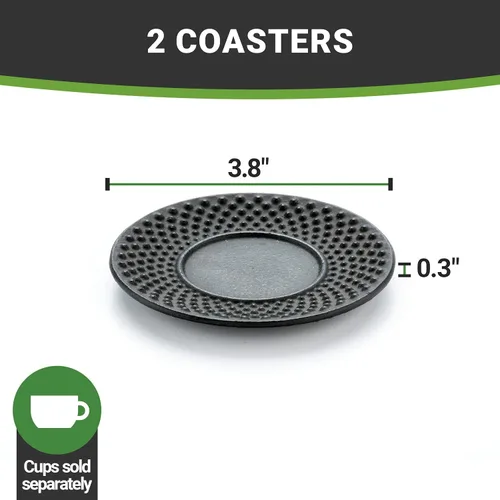 Vista 4 de Restaurantware -Platillos de 3.75 pulgadas para tazas de té, 2 platillos redondos para tazas de té japonesas tradicionales - Diseño de hoño, no se