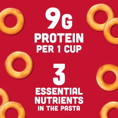 Vista 4 de SpaghettiOs Pasta enlatada con albóndigas A to Z's, lata de 15.6 onzas