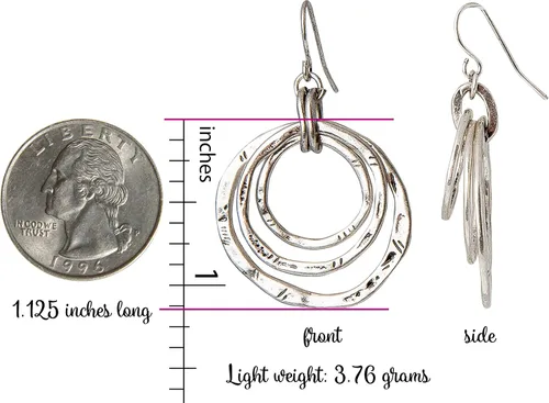 Vista 18 de Pendientes bohemios antiguos de 3 círculos Colección SPUNKYsoul
