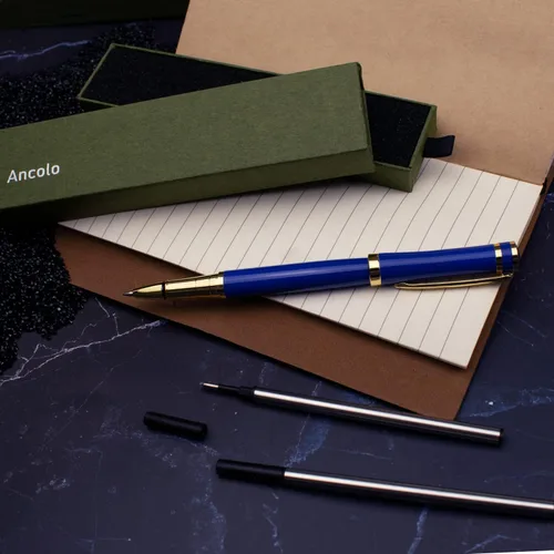 Vista 2 de Ancolo Fancy Roller Pen Set de bolígrafo de lujo con 2 recambios de tinta negra - 0.028 in. Bonitos bolígrafos de regalo para mujeres o hombres.