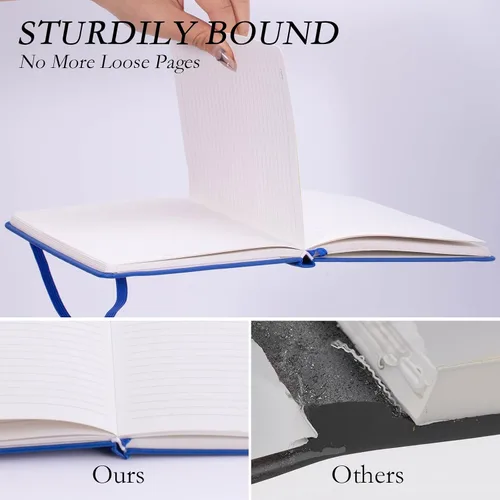 Vista 3 de deli Paquete de 6 cuadernos Moleskine con rayas azules para el trabajo, cuadernos A5 (5.5 x 8.3 pulgadas), 160 páginas de tapa dura, cuadernos