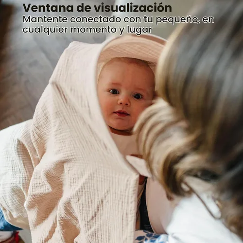 Vista 3 de Konssy 2-Pack de mantas de muselina para lactancia con aro rígido, 100% algodón, cubierta de lactancia ligera y transpirable, ajustable y cómoda
