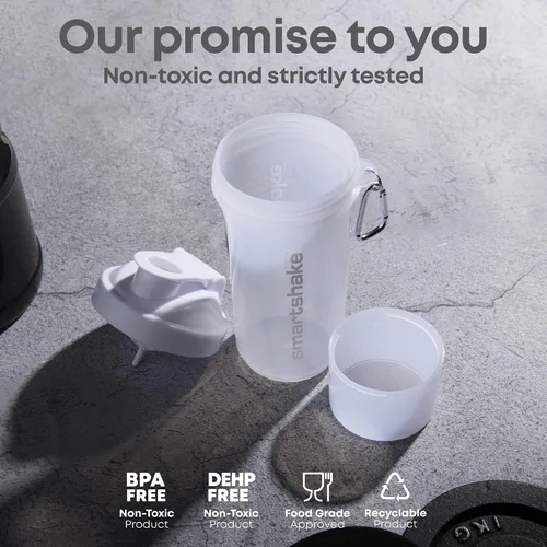 Vista 5 de Botella agitadora de proteínas Smartshake para mezclas de proteínas - Paquete de 4 - 13.5 onzas Vasos agitadores para batidos de proteínas SLIM