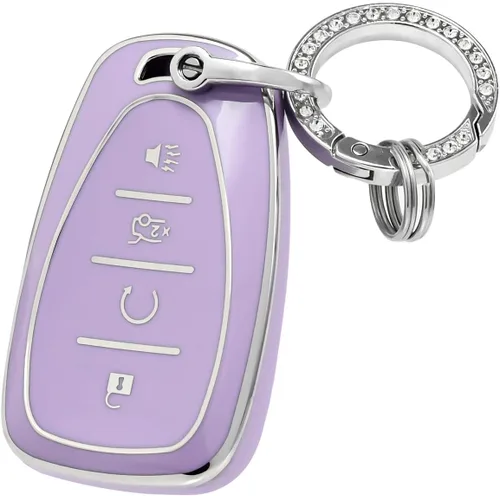 Vista 12 de OFFCURVE Funda para llavero Chevy con llavero para llavero de automóvil para Malibu Equinox Camaro Cruze Tahoe Traverse Blazer Volt Bolt Smart Key