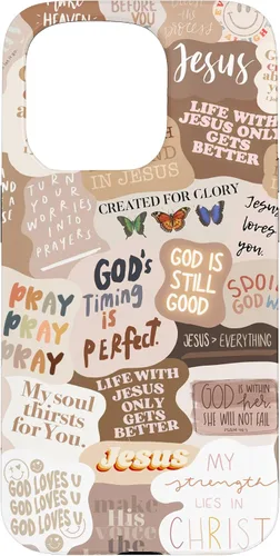 Vista 14 de Funda estética para iPhone 17 con frases positivas con versículos bíblicos cristianos