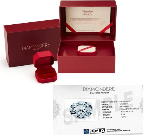 Vista 4 de Diamondere - Collar en oro blanco de 14 k, diseño de nudo infinito y gema natural certificada única, dije de 0.42 quilates con cadena, oro blanco