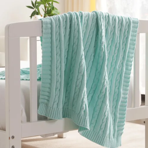 Vista 11 de NTBAY Manta de punto de cable 100% algodón puro para niño pequeño, súper suave, cálida y transpirable, 30x40, manta para bebé para cuna, cochecito