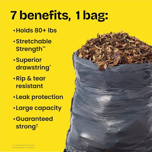 Vista 2 de Glad ForceFlex - Bolsas de basura resistentes con cordón ajustables con Clorox, Mountain Air, 30 galones, 50 unidades (el paquete puede variar)