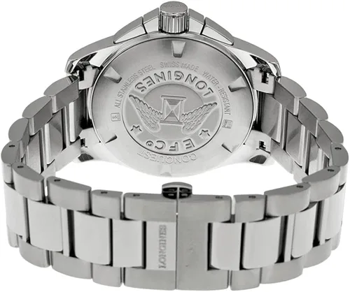 Vista 3 de Longines conquista cronógrafo negro esfera de acero inoxidable reloj para hombre L37004566