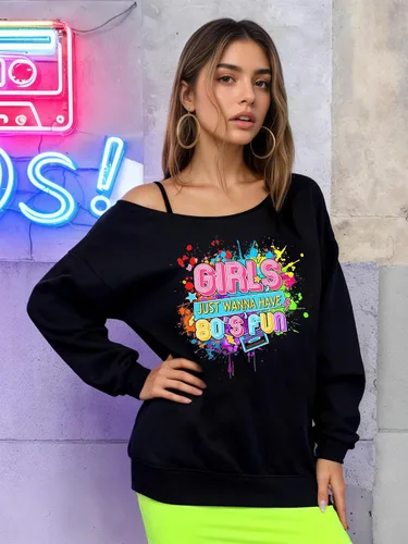 Vista 3 de Women's Off Shoulder Sweatshirt