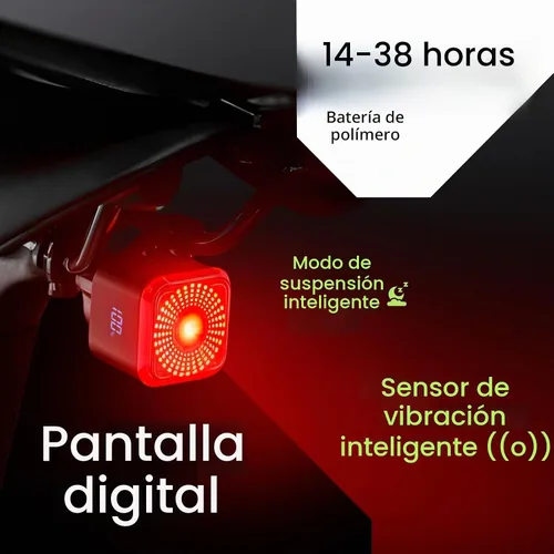 Vista 5 de Luces inteligentes para bicicleta delanteras y traseras, kit R15, recargable por USB C con detección automática de frenos, 500 lúmenes impermeable