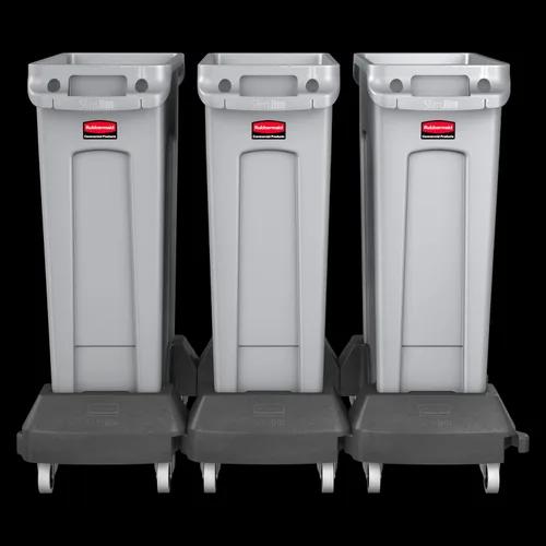 Vista 5 de Rubbermaid Commercial Products 1980602 Slim Jim - carrito de contenedor.