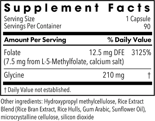 Vista 2 de MethylPro L-metilfolato 7.5 mg - Apoya una mentalidad saludable - Folato activo para apoyo de metilación y reacciones bioquímicas - Altamente