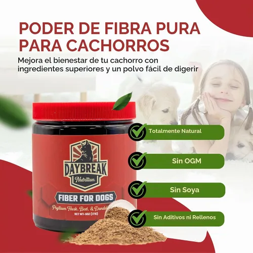 Vista 6 de Daybreak Nutrition Fibra para perros Polvo de cáscara de psyllium